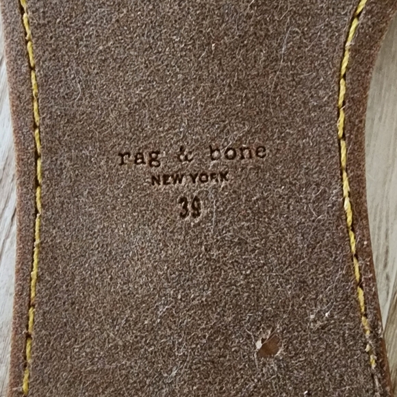 Rag & Bone Melrose Woven Slide Flat Sandal Brown/yellow Size 8.5 (39 Euro) - Picture 3 of 4